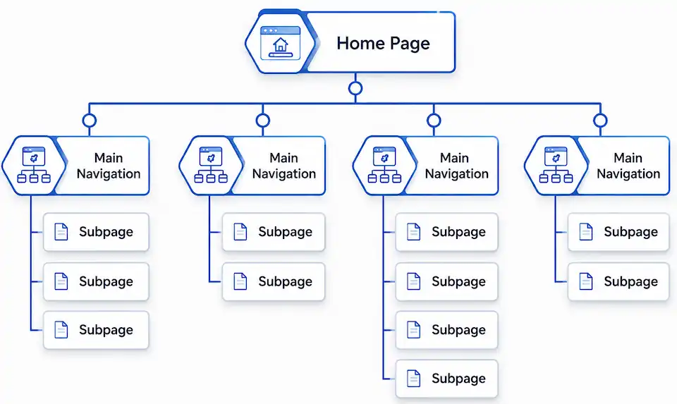 Website sitemap and technical SEO illustration