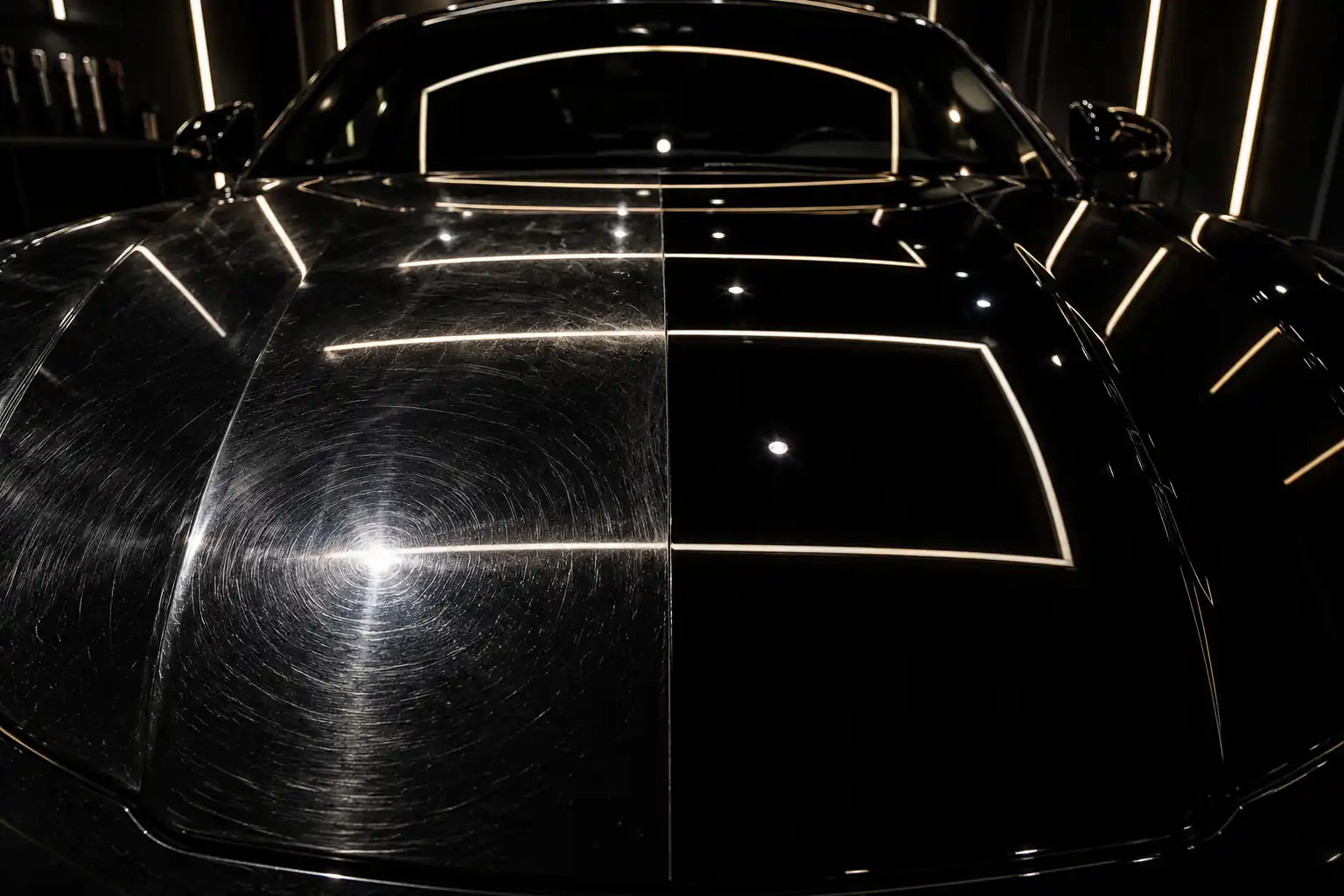 Detailed black performance car