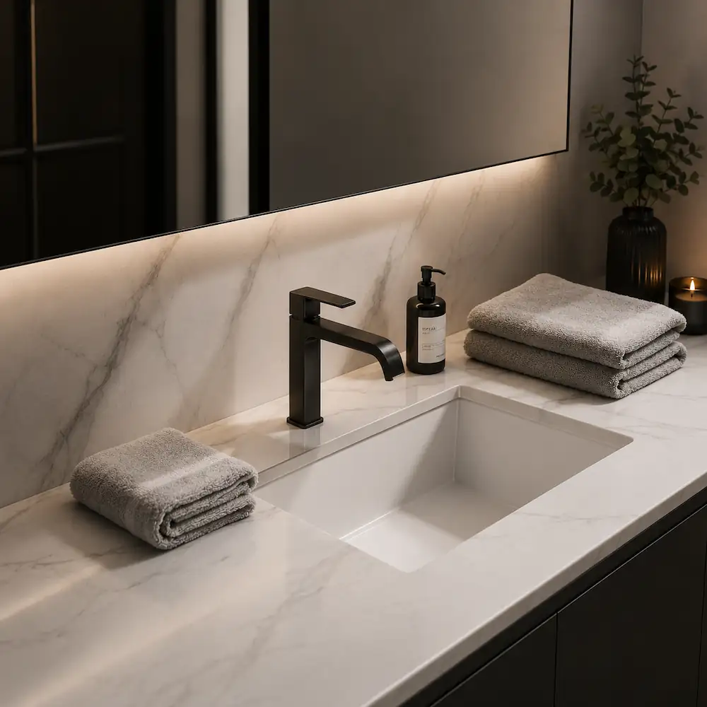Dark luxury bathroom