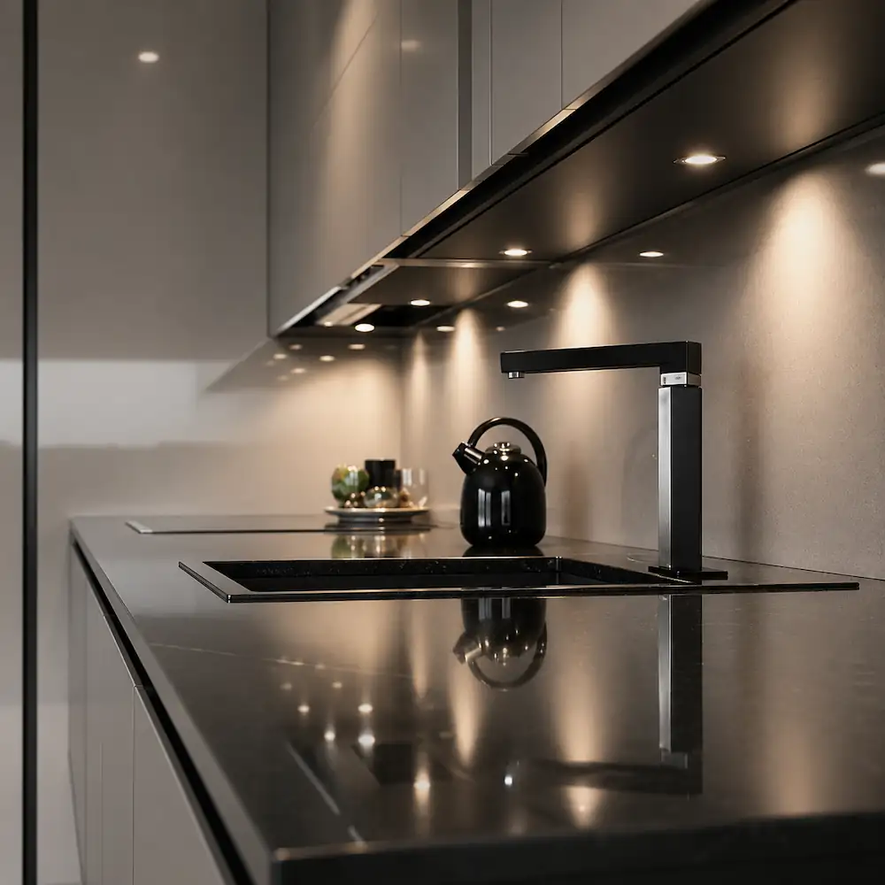 Black and white kitchen
